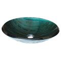 Eden Bath Teal Glass Vessel Sink With Embossed Pattern EB_GS03